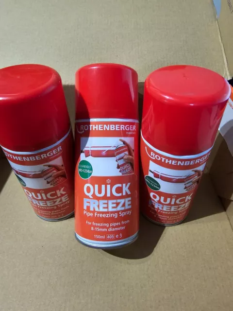 Rothenberger Quick Freeze Pipe Freezing Spray 150Ml X 3 Cans