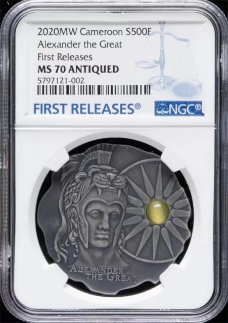 NGC MS70 Cameroon 2020 Alexander the Great  Silver Coin 16.7g S500F COA