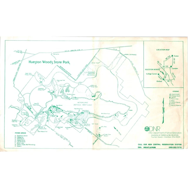 1980S HUESTON WOODS State Park Ohio Travel Map D23 37 62 PicClick CA 1980s Hueston Woods State Park Ohio Travel Map.webp