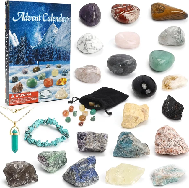 Calendario Avvento Pietre E Minerali 2025 Per Adulti – 24 Cristalli Naturali (12 Levigati + 12 Grezzi) Per Chakra, Meditazione E Yoga - 3
