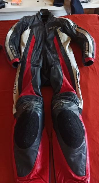 Tuta Moto Alpinestars Monza tg 48 rosso bianco nero Usata