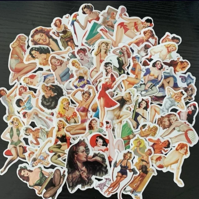 ⭐ 50x Stück Sexy Retro Pin Up Girls  Style Stickerbomb - Aufkleber