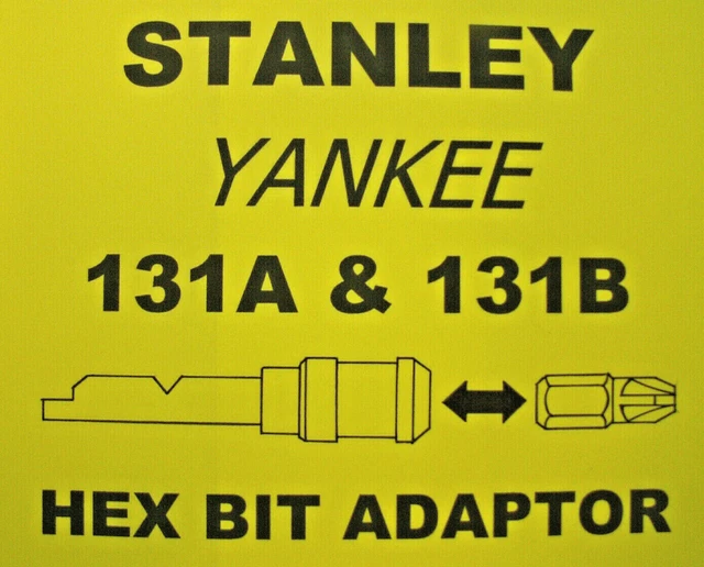 Stanley Yankee 131B Screwdriver Adapter – 1/4 Hex Bit Holder For Spiral Ratchet