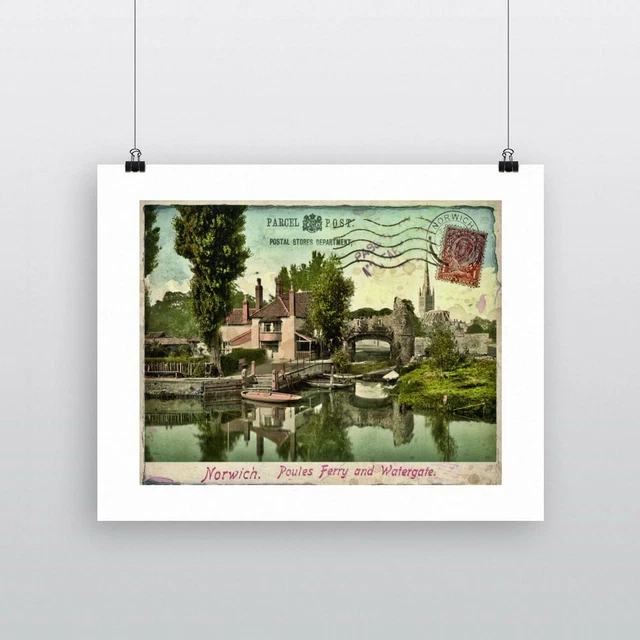 Poules Ferry and Watergate, Norwich 28x35cm Art Print by Emmanuel Gill