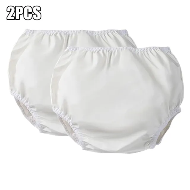 2PCS Adult Plastic Pants White Waterproof Incontinence Underpants EVA material