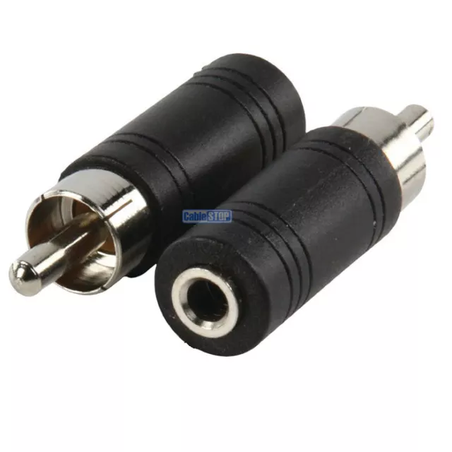 RCA Phono PLUG to 3.5mm Mini MONO Jack Socket Cable Adapter PACKS of 2, 5, 10