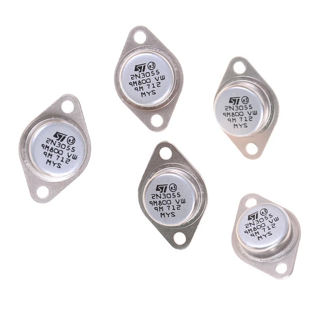 FTVOGUE 2N3055 Leistungstransistoren – 5 Stück, NPN, 15 A, 100 V, TO3 Metallgehäuse, Edelstahl, Für Audioverstärker & Netzteile