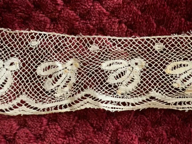 Antique Handmade Bobbin Lace Edging - Flounce for child dress- 160cm by 5.5cm