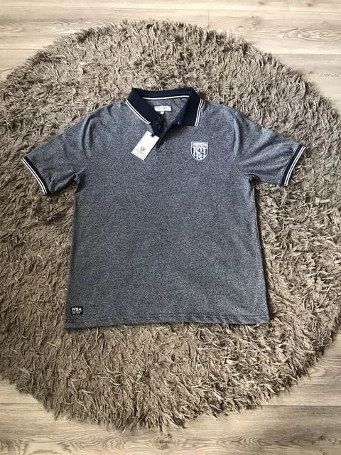 Mens WEST BROMWICH ALBION FC Navy Blue Polo Shirt. BRAND NEW WITH TAGS. SIZE 2XL