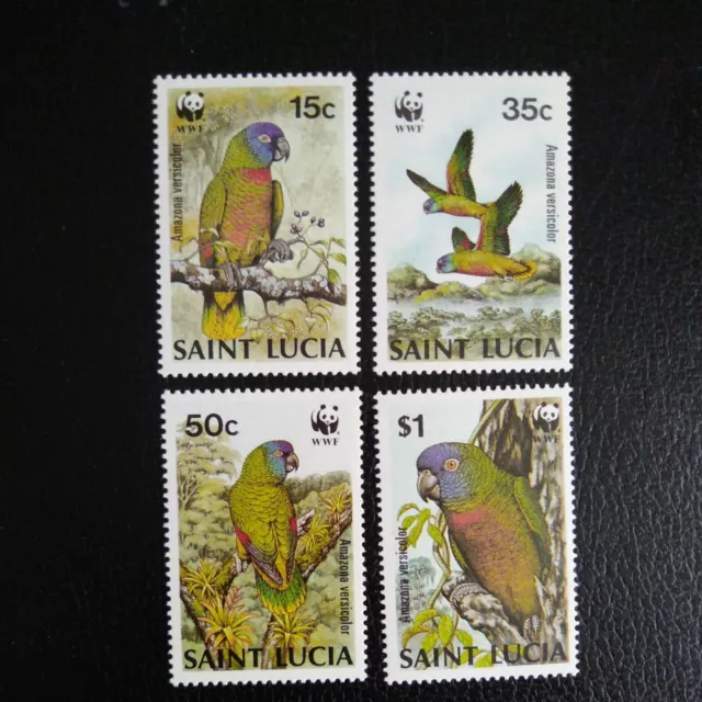 ST. LUCIA  1987 Amazon Parrot set of 4  MNH. SG969-72.