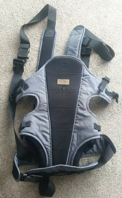 Nuby 3 In 1 Newborn Baby Carrier Dark Grey GC Free Tracked Postage