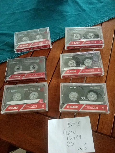 7 BASF Fe1 FERRO Extra Blank Audio Cassette Tapes 90 Minute Made in Germany