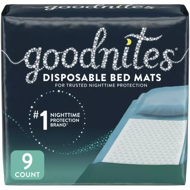 2 piezas de colchonetas desechables GoodNites selladas para enuresis - 2,4'x2,8' - 9 unidades