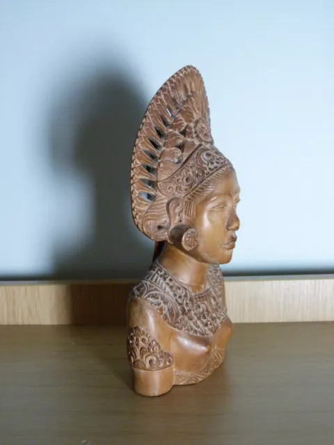 Finely Hand Carved Wooden Bali Balinese Janger Figure Sculpture Statue 2