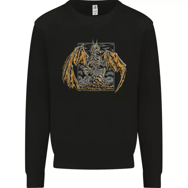 Devil Dragon Skeleton Fantasy Skull Demon Mens Sweatshirt Jumper