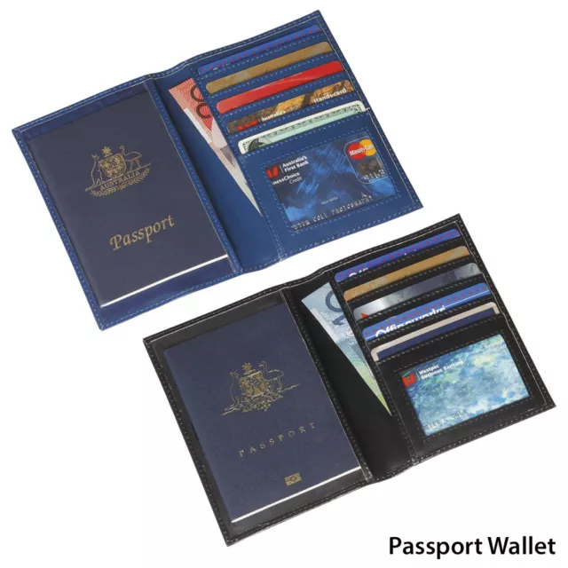 Genuine Leather RFID Passport Travel Wallet - Free Luggage Tag