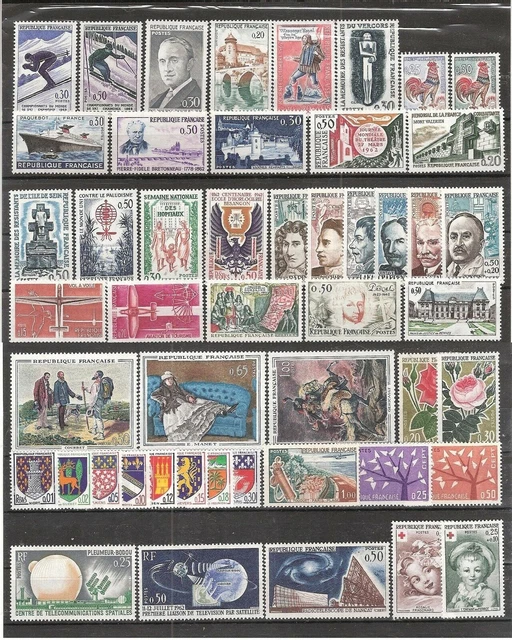 1961 - France n° 1281/1324 - Année Complète de 44 timbres 1961 - France n° 1281/1324 - Année Complète de 44 timbres