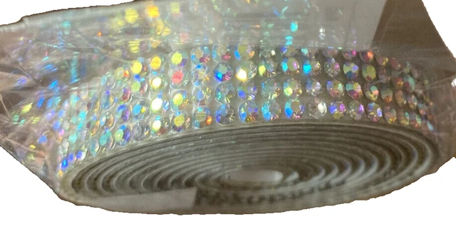 Rollo de cinta de pedrería autoadhesivo decoración boda cristal brillante brillo