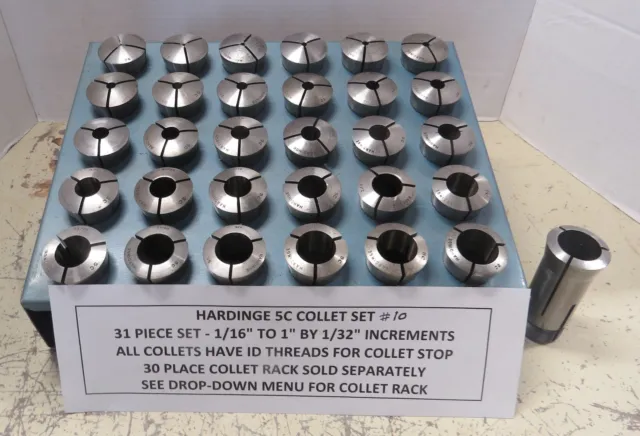Hardinge 31 Piece 5C Collet Set 1/16" To 1" All Collets With Id Thread - Lot #10