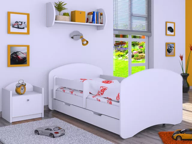 Jugendbett Kinderbett mit einer Schublade und Matratze 140/160/180/190 |Weiß