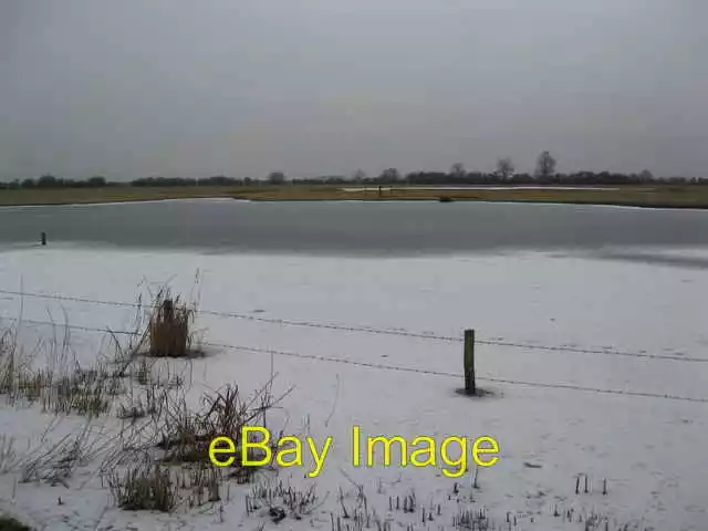 Photo 6x4 Frozen Pond at Slimbridge Wetlands Trust Shepherd's Patch  c2009