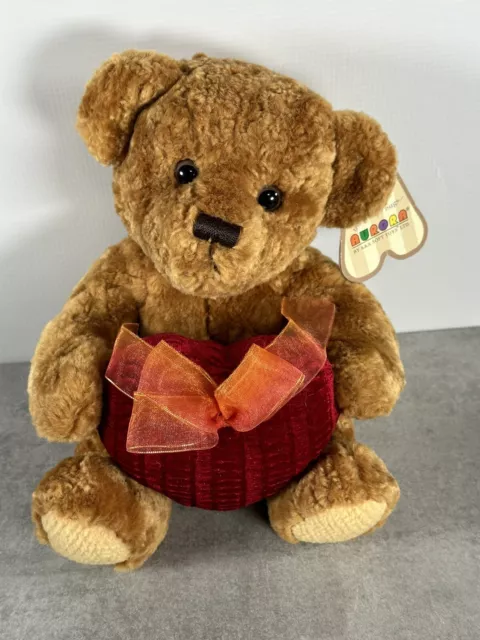 Aurora Teddy Bear Valentine's Day Red Heart Plush Stuffed Animal 9” Vintage A&A