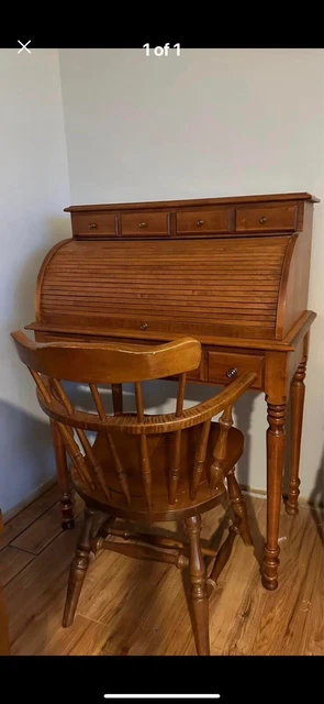 Tell City Chair Company Roll Top Desk 877 Maple Andover Finish