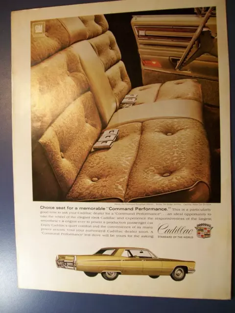 1968 Cadillac mid-size-mag car ad -"seat for a memorable 'Command Performance'"