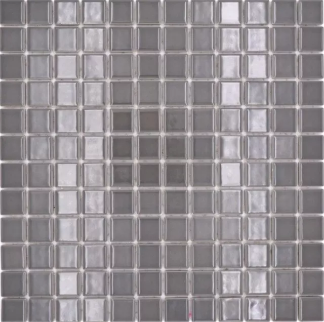 Mosaico de Cerámica Metal Gris Antracita Gris Oscuro Ducha Brillo MOS18D-0204