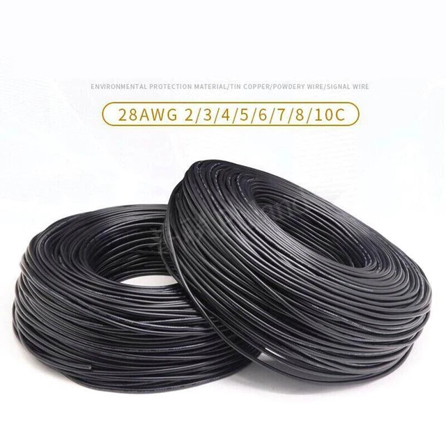 Lotto 28AWG Cavo Filo PVC, Cavo di Alimentazione Flessibile, 2/3/4/5/6/7/8/9/10-fili,