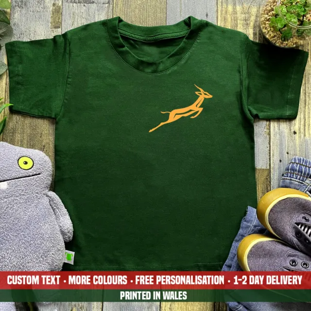 Kids Springbok Pocket T-shirt South Africa Rugby African Birthday World Cup Gift