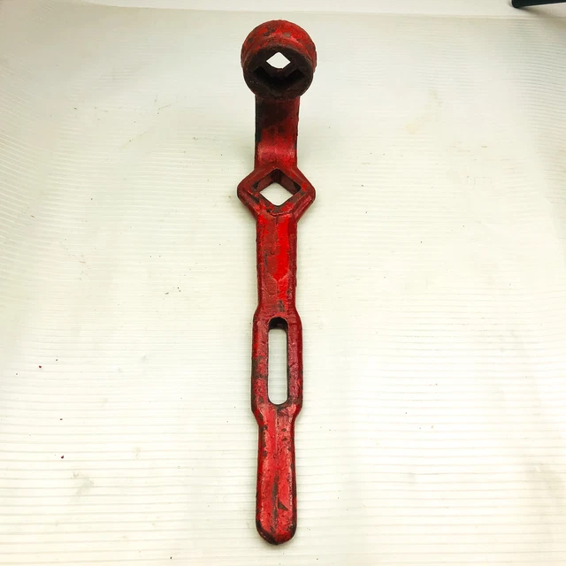 VINTAGE FIRE HYDRANT Wrench Red Cast Iron TCIW 2 Traverse City Square
