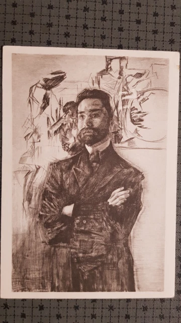Soviet Postcard 1965 Vrubel Врубель Portrait of Bryusov 1906 Russian Art