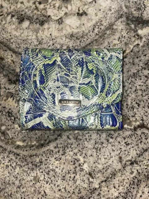 Brahmin Bifold Wallet Blue/Green Leather