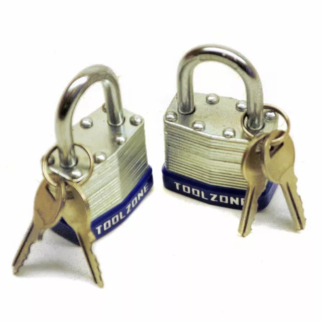 2pc 40mm Keyed Alike Padlock Laminated Steel Padlocks Shed Gate Lock TE153