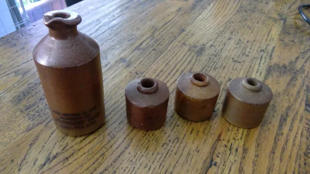 Antique Ink Bottle and Inkwells made in Stoneware by "Stephen Inks"