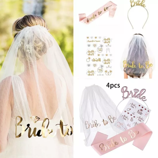 Gorgeous 2 Tiered Bride to Be Veil and Party Accessories Set Hen Night Delight
