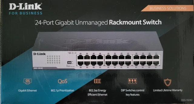 D-Link 24-Port Gigabit Unmanaged Rackmount Switch DGS-1024D.