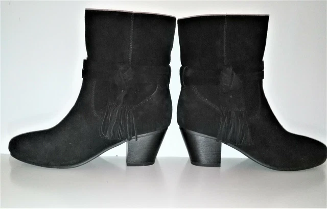 Super bequeme schwarze Veloursleder-Stiefelette, 5th Avenue, Gr. 36 (36,5) NEU