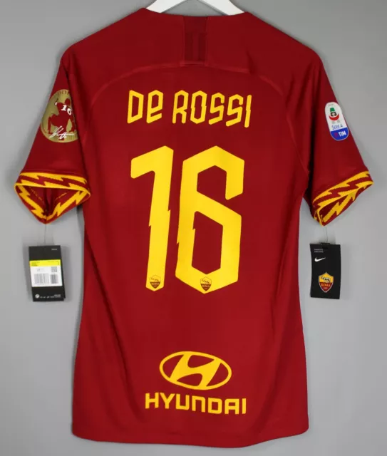 Nwt As Roma 2018 2019 Home #16 De Rossi Last Game Shirt Jersey Maglia Nike