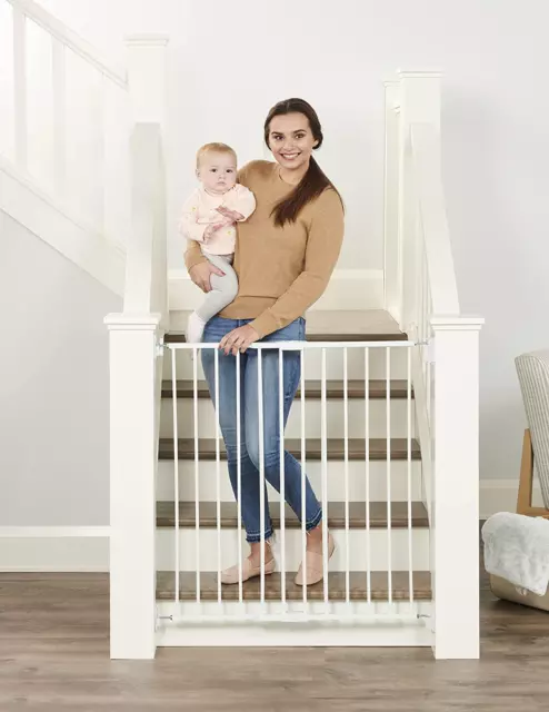 Regalo 2-In-1 Extra Tall Easy Swing, Walk through Baby Gate, White