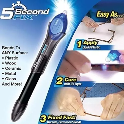 5 Second UV Quick Light Fix Liquid Plastic Compound Welding Glue Repair Pen Tool