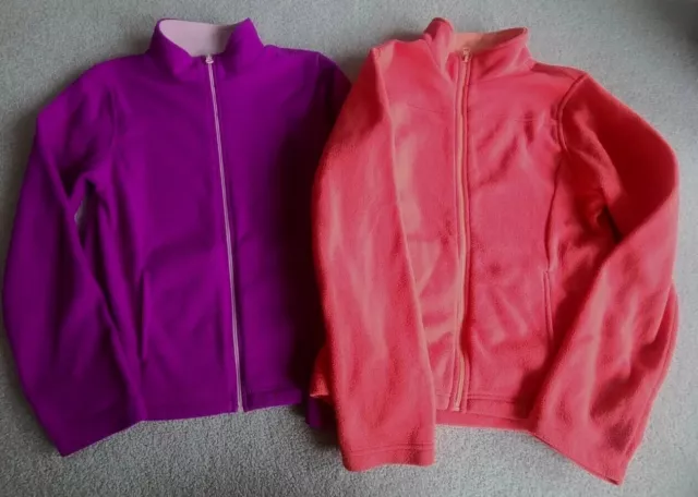 Girls Fleece Full  Zip Jacket Coat Winter Warm Size XL 14 EUC lot of 2