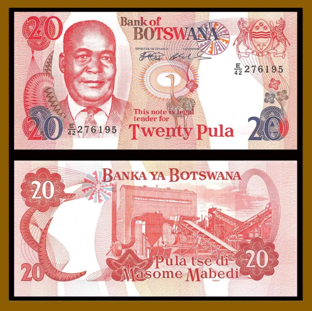 Botswana 20 Pula, 1999 P-21a Sig.7b Ostrich Banknote Unc