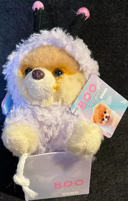 GUND Itty Bitty Boo 5” Pomeranian Dog Butterfly Soft Plush Animal #6061811 New!