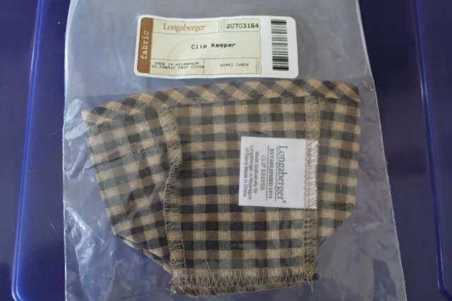 Longaberger Khaki Check Paper Clip Keeper Basket Liner #20703164 - NEW