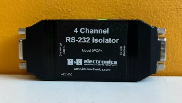 B&B Electronics 9POP4 4 Channel, 2.5 kV Isolation, RS-232 Isolator. Tested!