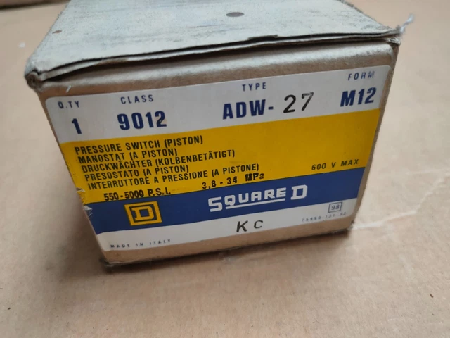 SQUARE D 9012 ADW7 | Pressure Switch 550-5000 Psi | NEW