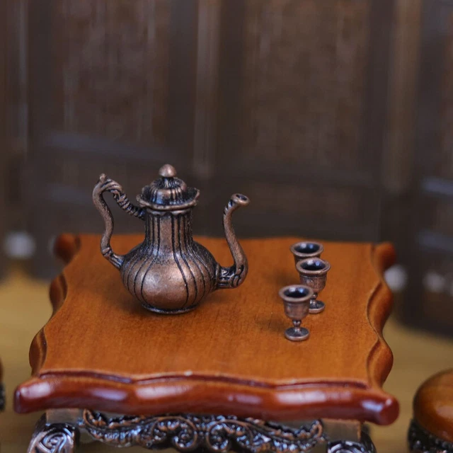 4-teiliges Puppenhaus Zubehör - Miniatur Töpfe Und Pfannen 1:12 | Wichtel Küchenzubehör Weihnachten