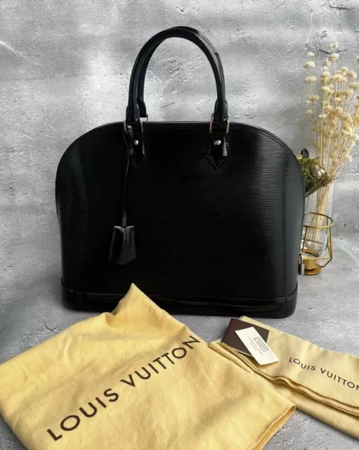 Vintage Louis Vuitton Alma GM Epi Noir Black Satchel Bag M51130 1924 Padlock